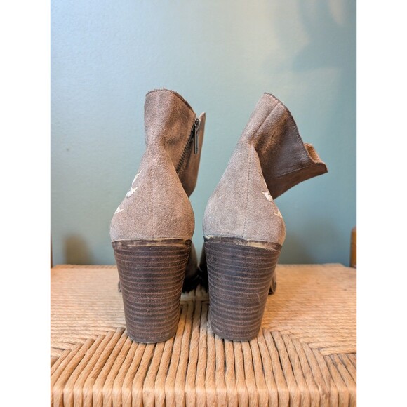 Lucky Brand Womens Tan Suede Elenor Ankle Boots Sz 10 Boho Festival Western - Picture 3 of 9